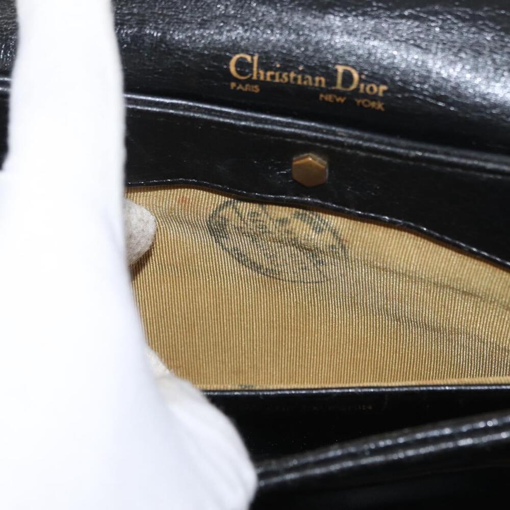 Christian Dior Hand Bag Calf Skin 2way Black Silver Auth 160958 - Picture 12 of 16